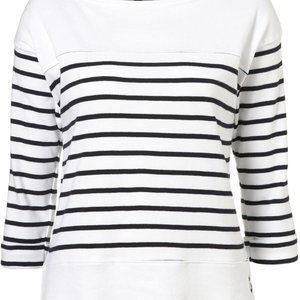 Topshop Stripe Embroidered Anchor Top